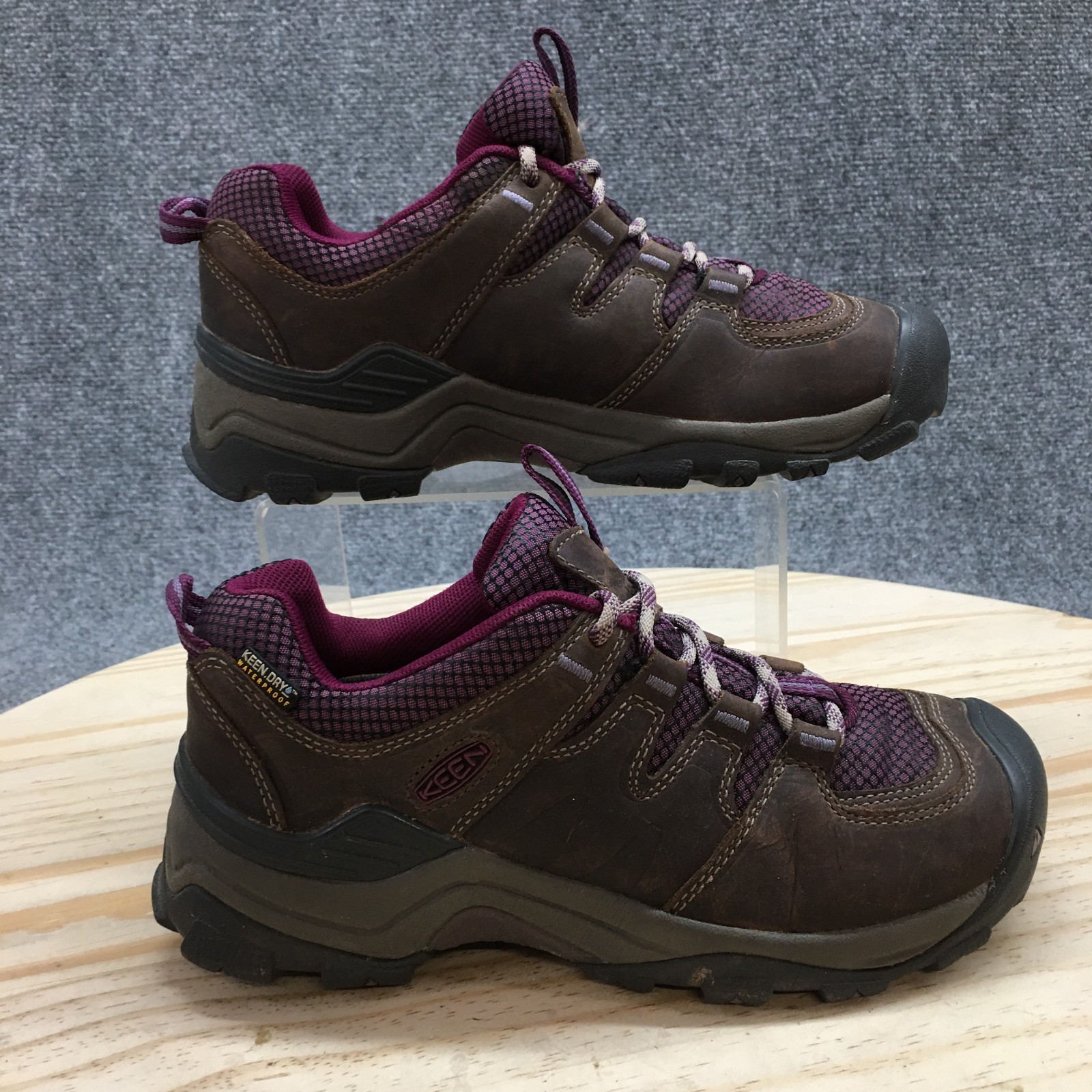 Stivaletti Keen Boots donna 7 Gypsum II impermeabili stringati escursionismo marrone viola