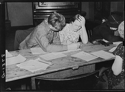 Photo:York Nebraska 1938 Farm Couple Rehab Clients Group Meeting