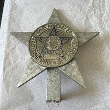 Vintage Fraternal Order Of Police Fop Metal Tag Topper Porcelain Enamel Vintage Fraternal Order Of Police Fop Metal Tag Topper Porcelain Enamel