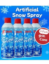 Santa Snow Spray Cans – Artificial Frost for Windows & X-Mas Tree Decor 4-PACK