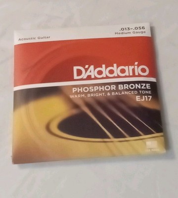 D'Addario Phosphor Bronze Acoustic Guitar Strings Roundwound EJ17