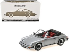 1983 Porsche 911 Carrera Cabriolet 3.2 Gray Metallic 1/18 Diecast Model Car by