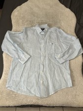 Vineyard Vines Mens Blue Linen Button Down Classic Fit Large Shirt Tucker