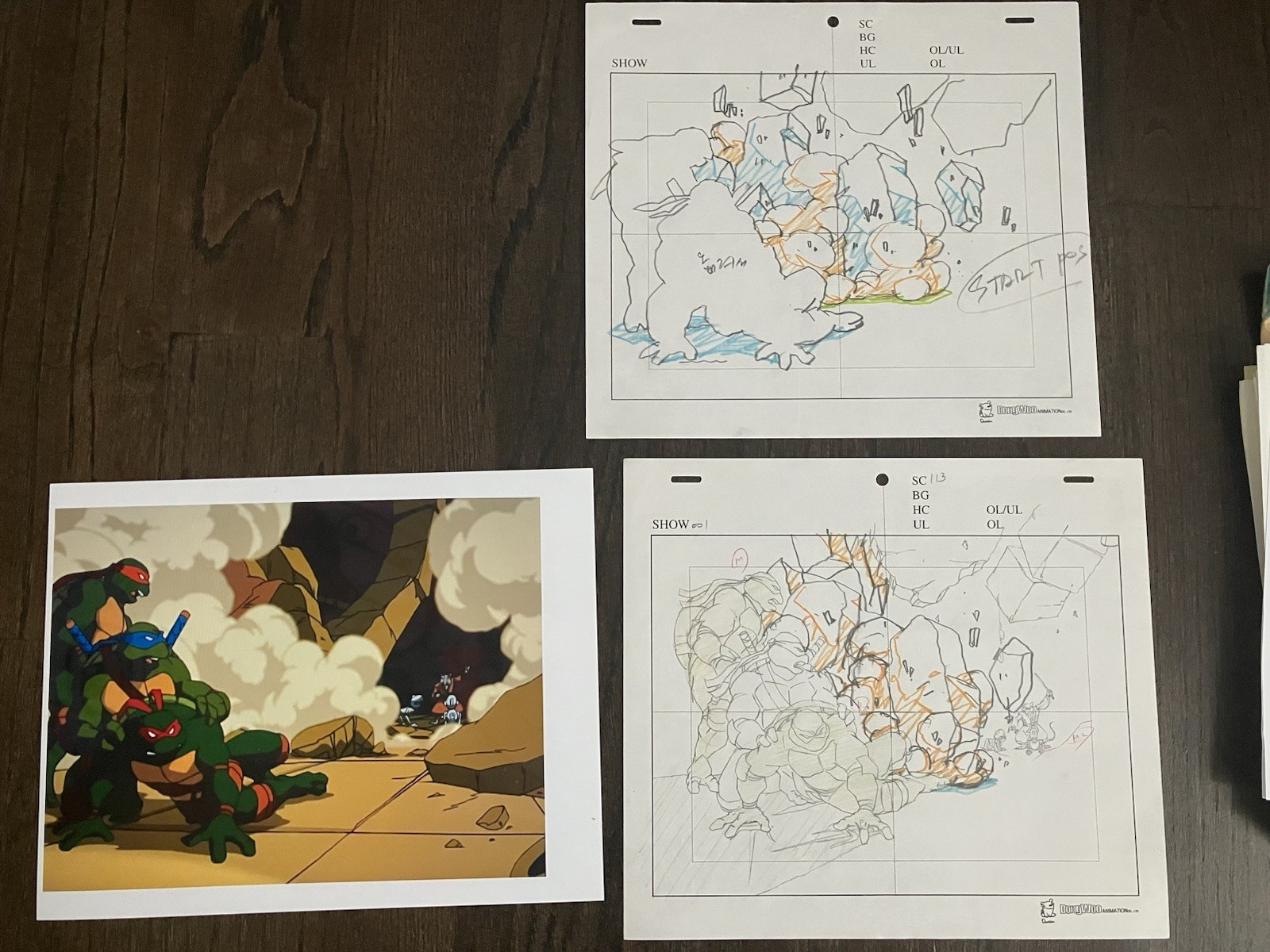 2003 Teenage Mutant Ninja Turtles Hand Drawn Sketches Ep 1 DongWoo Animation Cel
