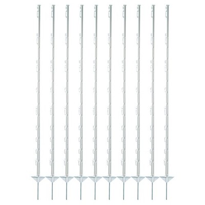 Electra Kunststoffpfahl 150 cm mit Doppeltritt - weiß - 10 Stück Zaunpfähle