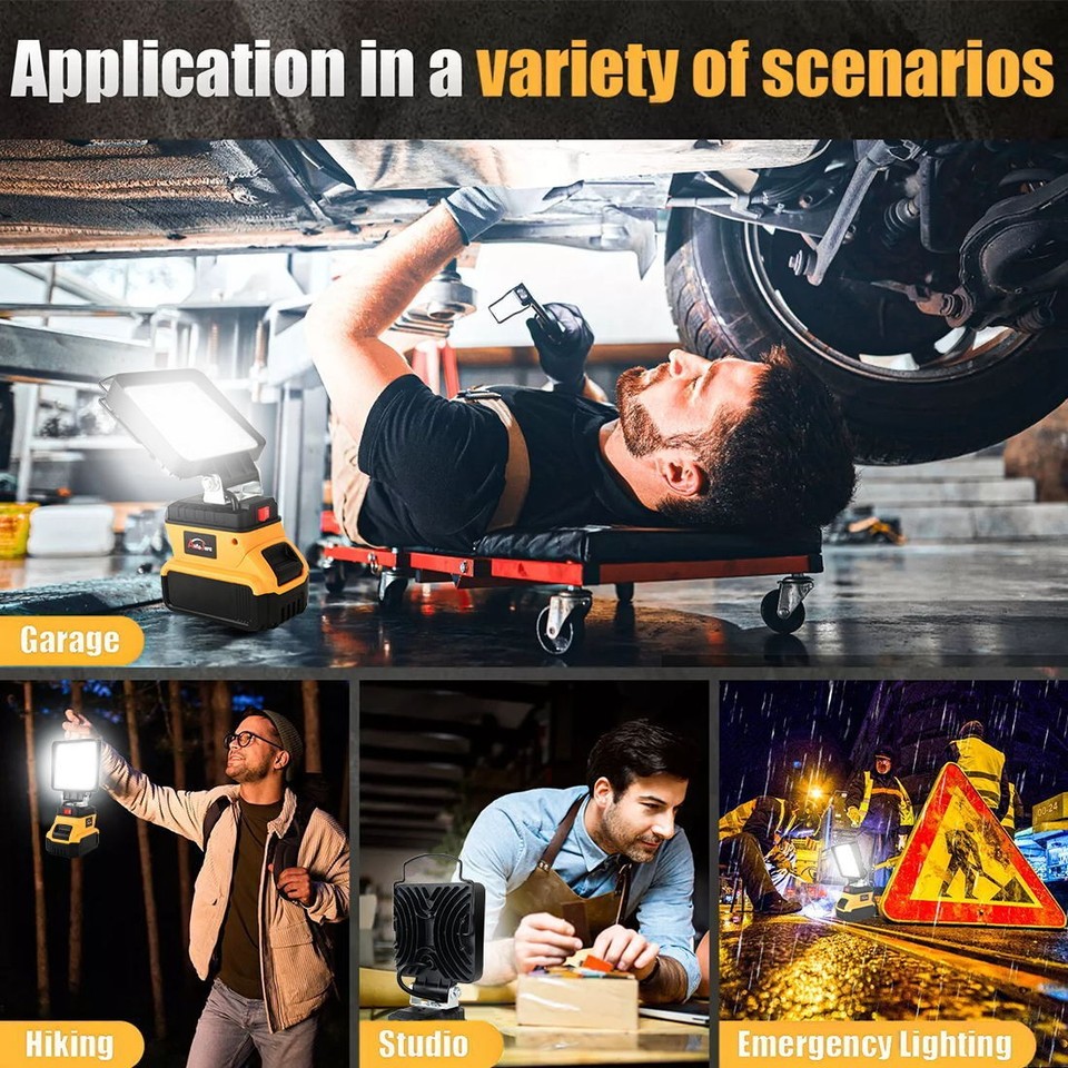 LED Work Lght for Dewalt 20V Battery,90W Flood Lght Torch for LED Work Lght for Dewalt 20V Battery,90W Flood Lght Torch for