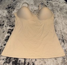 Maidenform Womens Lined Foam Cups Shaping Camisole Tank Beige Sz 2XL XXL NEW