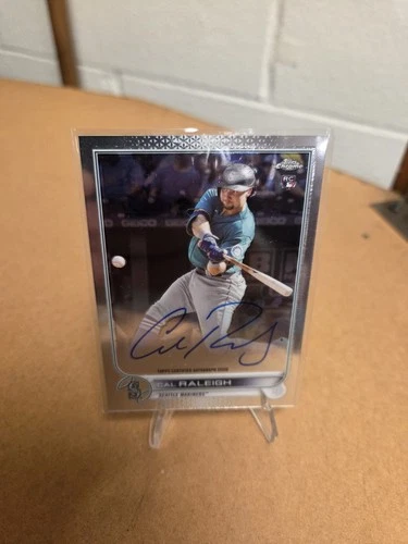 2022 Topps Chrome Cal Raleigh Rookie Auto RC #RA-CR – Seattle Mariners