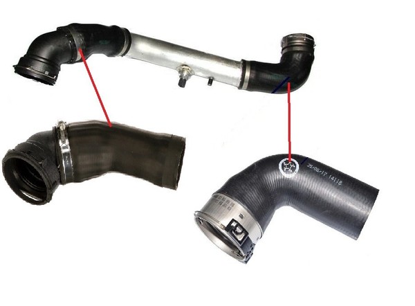 2X Turboschlauch Oben Passt FÜR BMW 5Er E60 E61 5.30D 11617799400-image