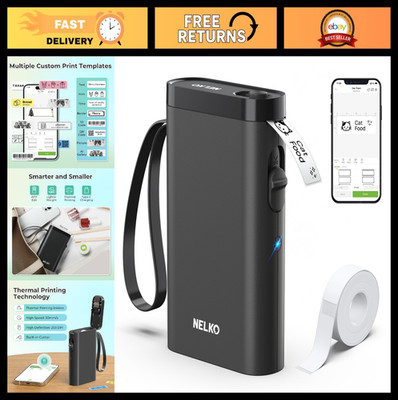 Bluetooth Label Maker, Wireless Mini Printer with Tape, Multiple Templates for H