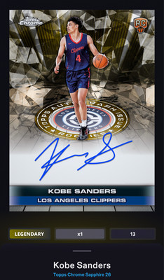 NBA Collect Digital KOBE SANDERS Topps Sapphire Gold Certified Signature 50cc