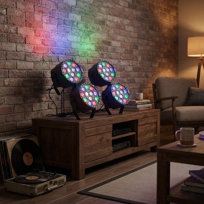 AC 90-240V 12 LEDs Par Bühnenbeleuchtung RGBW DMX 8 Kanal Karaoke Party Weihnachten