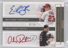2020 Panini National Treasures Holo Gold 7/10 Carlos Rodon Erick Fedde Auto 0if0