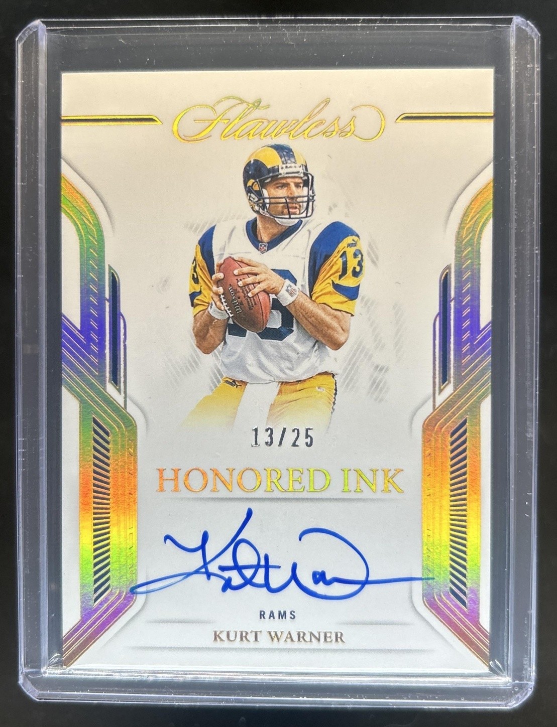 2023 Panini Flawless Kurt Warner Honored Ink Auto Autograph #/25 Rams