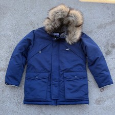 GAP Kids Cold Control Max Hooded Parka Jacket Down Water Resistant Large Blue
