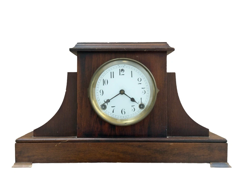 Antique Sessions Winding Mantel Clock W Key Pendulum Bob Movement Needs Repair - Image 2 of 4