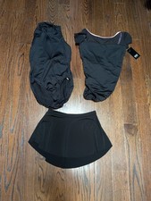 Lot of 2 leotards 1 SAB style skirt small black Bloch Natalie