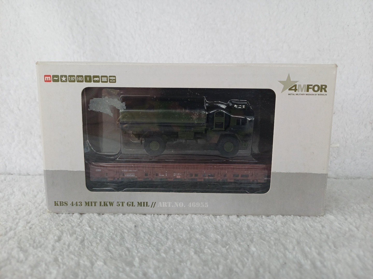 Märklin Marklin HO Gauge 46955 BW Military Stake Wagon With 5T GL Army Truck