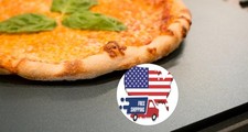 Pizza de acero para hornear, corteza ampollad...