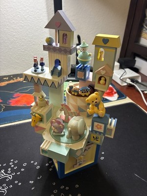 Enesco 1988 TOYLAND Action Musical Box Brahms Lullaby Nursery Baby Vintage 10''