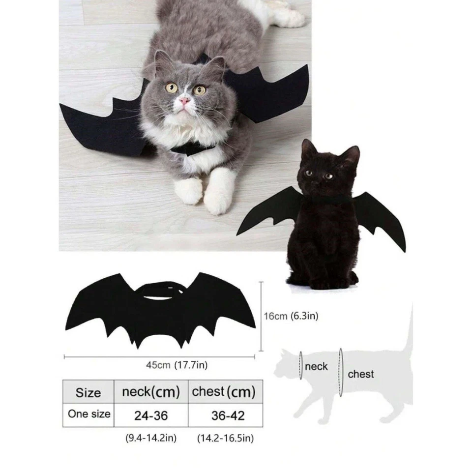 Cat Bat Wing Pets Halloween Costume Soft Polyester for Cat & Small Dog Halloween - Image 3 of 4
