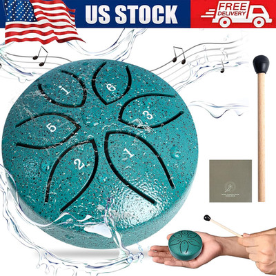 Tongue Rain Drum For Outside Garden Steel Drum Rain Chime Handpan Drum 6 Note US