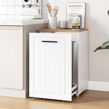 Pull Out Trash Can Cabinet for 10 Gallon Bin Pet Proof Hidden Kitchen Garbage