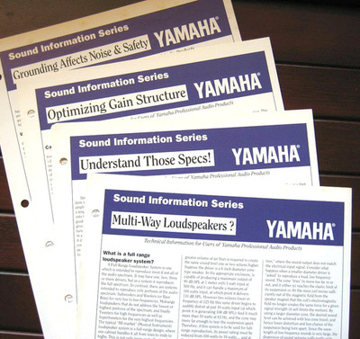 Yamaha Pro Audio Original Sound Information Series Tech Sheets, from 1992