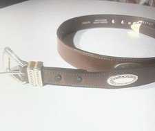 Nocona Men Brown Leather Belt Top Hand Tapered Oval Conchos 38 Western Rodeo