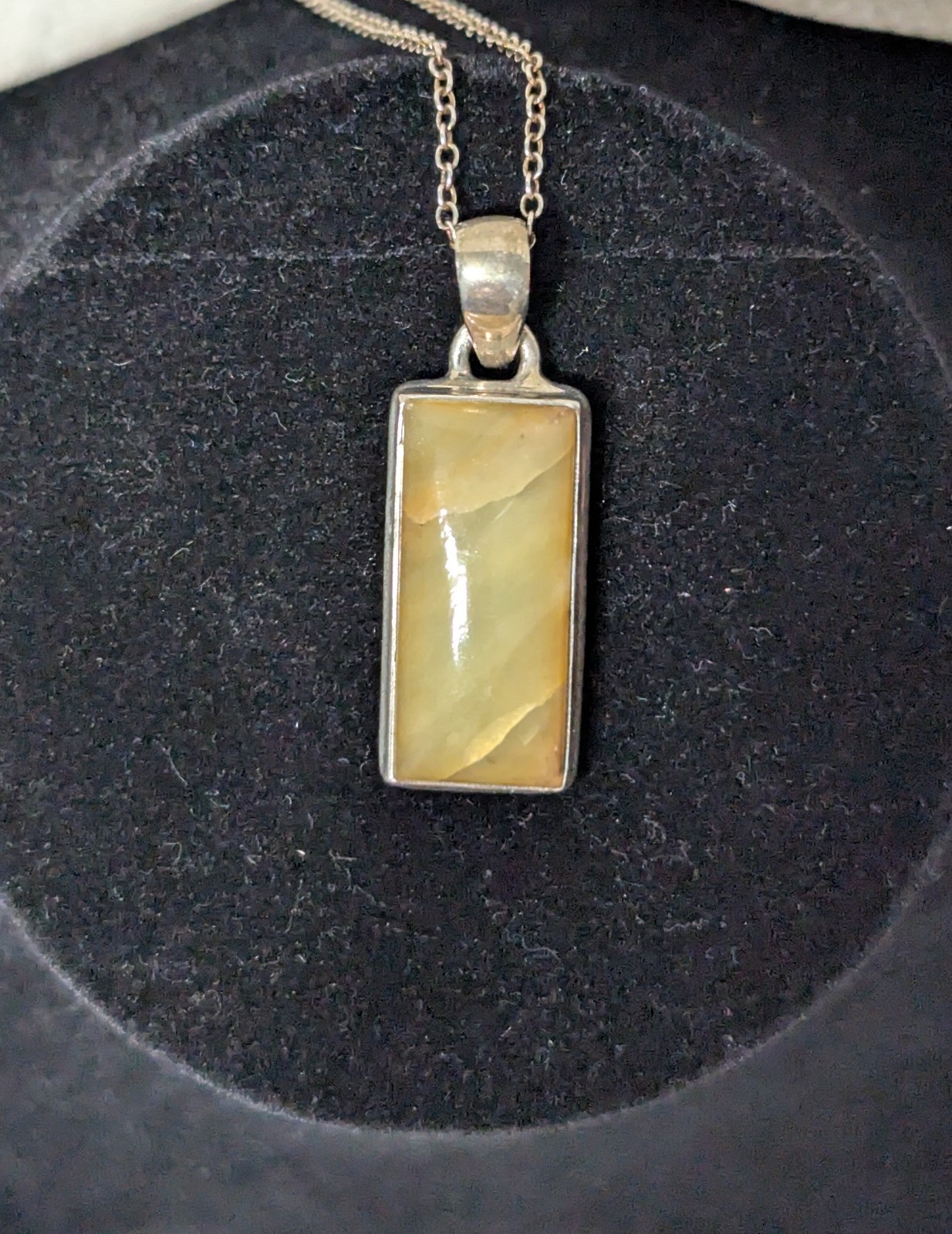 Rectangular Agate 925 Sterling Silver Pendant - image 4