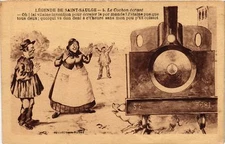 Old postcard folklore - legend of St-Saulge - The crushed pig - locomotive (771078)