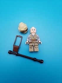 Lego Star Wars Minifigure Rey - Dark Tan Tied Robe w/ Accessories 75099 (v3)!