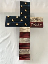 Patriotic Cross- John 3:16 Engraving
