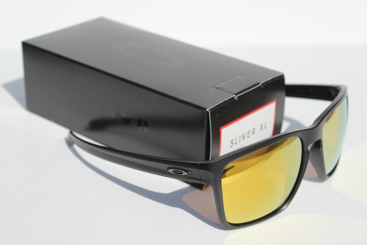 OAKLEY Sliver XL Sunglasses Matte Black/24K Gold Iridium NEW OAKLEY Sliver XL Sunglasses Matte Black/24K Gold Iridium NEW