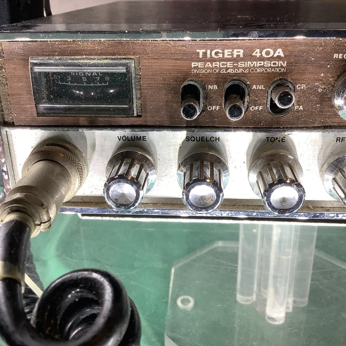 ギター ABC antiques Radio Pearce Simpson Tiger 40A CB Radio With Cords Vintage Wood