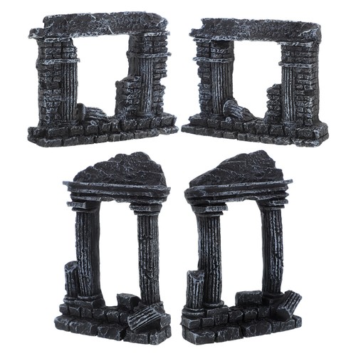 4 Pcs Roman Column Decoration Office Aquarium Rock Hideout Fish Tank - Picture 5 of 12