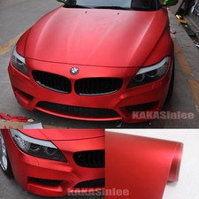 65ft X 5ft - Full Car Wrap Metallic Satin Matte Chrome Vinyl Sticker Red Cf
