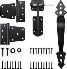Gate Hardware Kit,Self-Closing Spring Gate Hinge Kit,Gate Hinges for Wooden Fenc