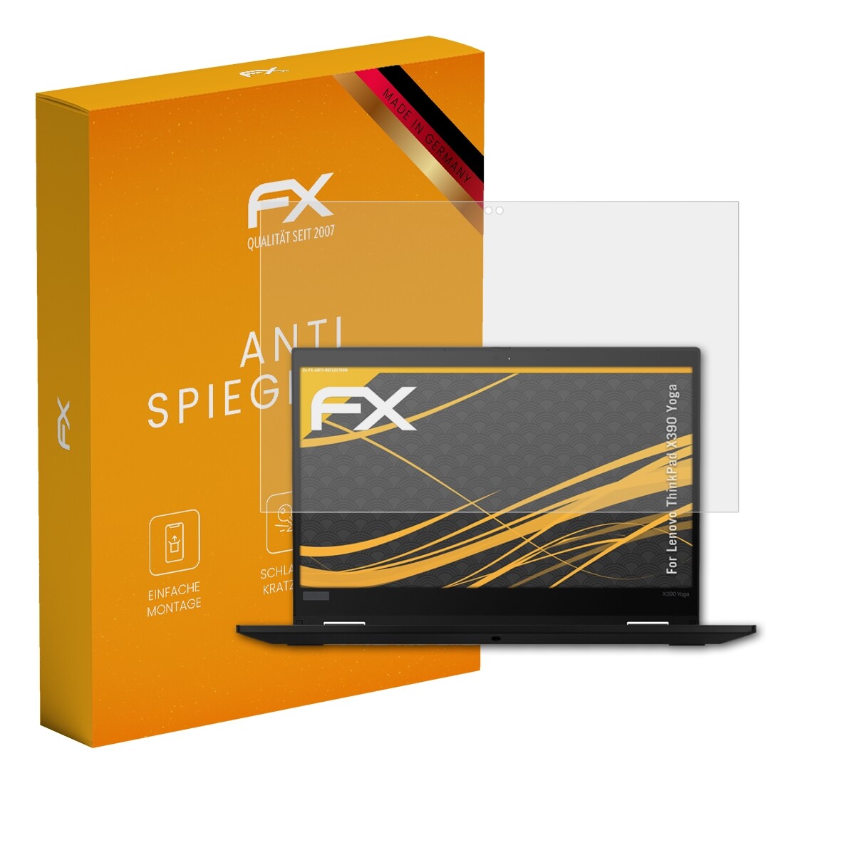 AtFoliX Hybrid Glass Folie Für Lenovo ThinkPad X380 Yoga - 9H Härte