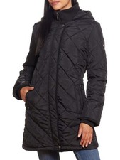 Weatherproof Women's Hooded Midweight Quilted Walker Jacket In Black Size M