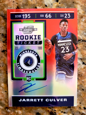 2019 Panini Contenders Optic RED Prizm AUTO #33/149 Jarrett Culver 