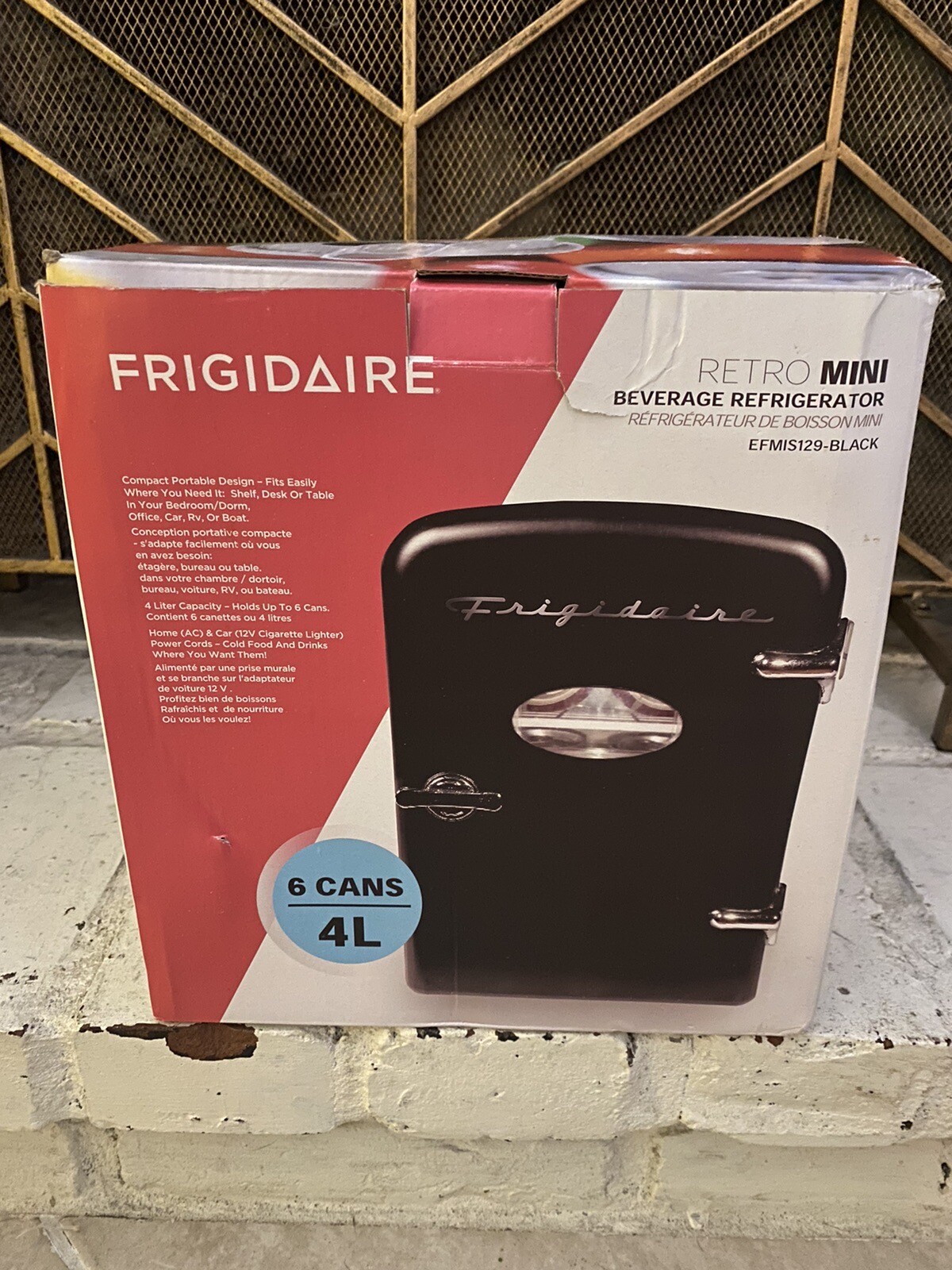 Frigidaire Black Portable Retro 6 Can Mini Personal Beverage Refrigerator eBay