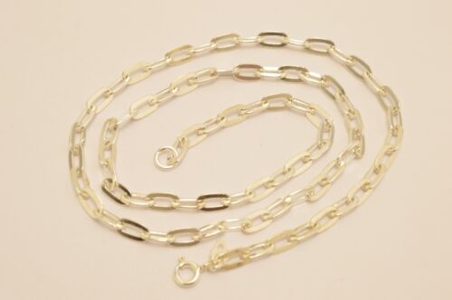 Collares de cadena de eslabones planos de plata esterlina 925 para hombre/mujer. 18""-24", 10-13 g - Imagen 1 de 12
