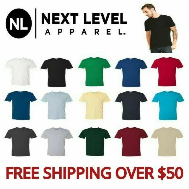 Next Level Apparel Men's Premium Crew Neck T-Shirt 3600 Basic Tee 20 colors