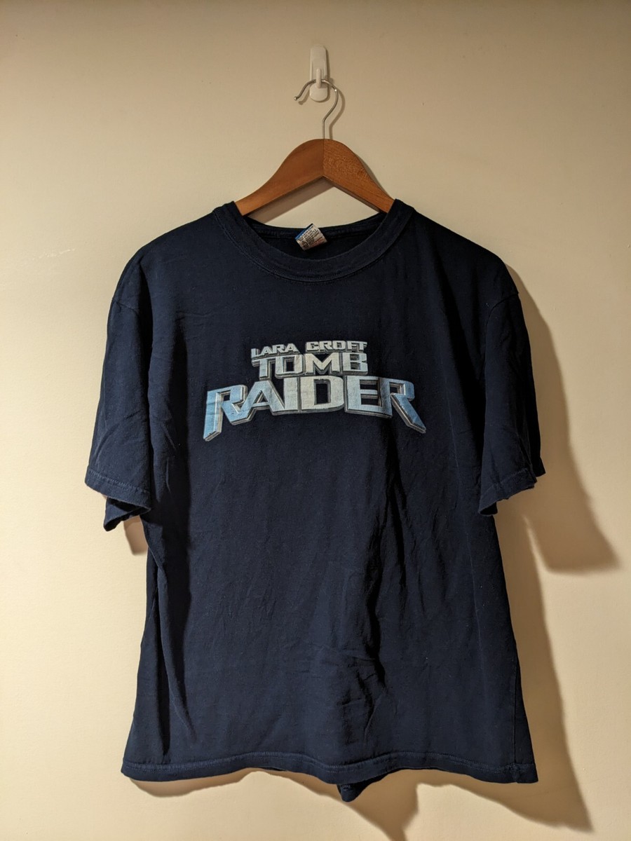 Vintage 2001 Tomb Raider Lara Croft PlayStation Employee Blue X