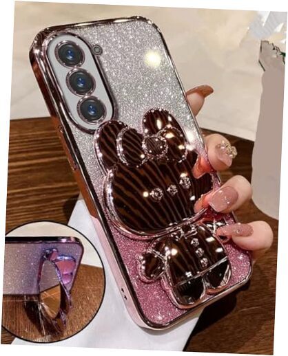 for Case for Women Cute Hidden Rabbit Bunny Mirror Samsung Galaxy A25 5G Pink