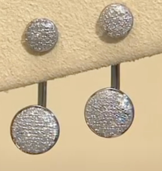 1/4 ctw Micro Pave Diamond Ear Jacket Earrings STERLING