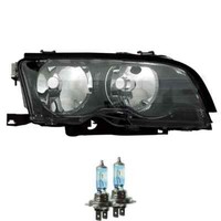 Scheinwerfer Links Schwarz H7/H7 FüR BMW 3Er Cabriolet E46 Inkl. Osram Lampen