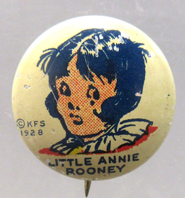 rare 1928 KFS King Features LITTLE ANNIE ROONEY comic 7/8'' pinback button ^
