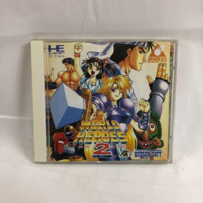 World Heroes 2 NEC PC Engine PCE Arcade CD-ROM Boxed Manual 1994 Japan import 